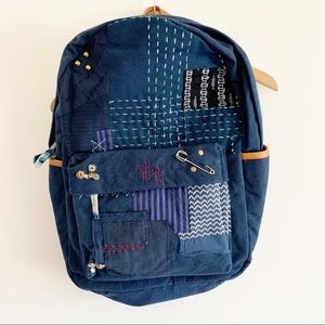 Free People Prep Patch Backpack Blue NWT $128